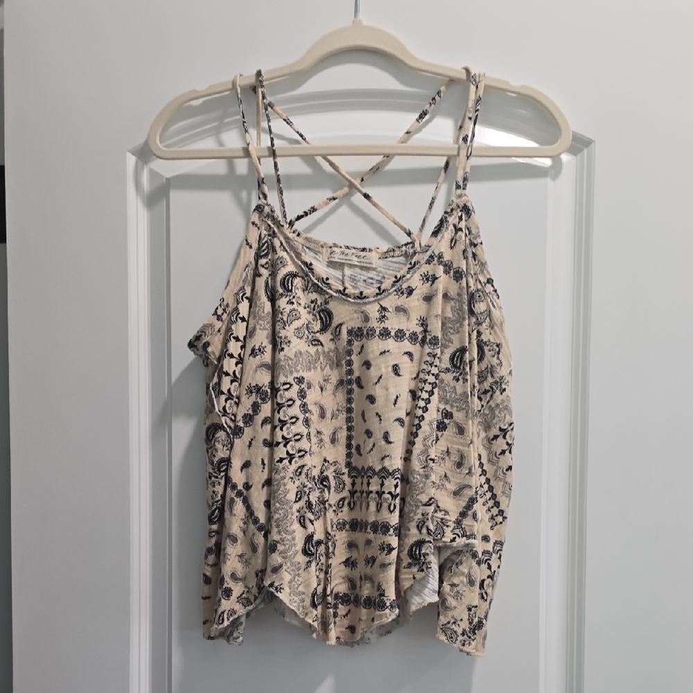 We The Free Women's Beige Patterned Top